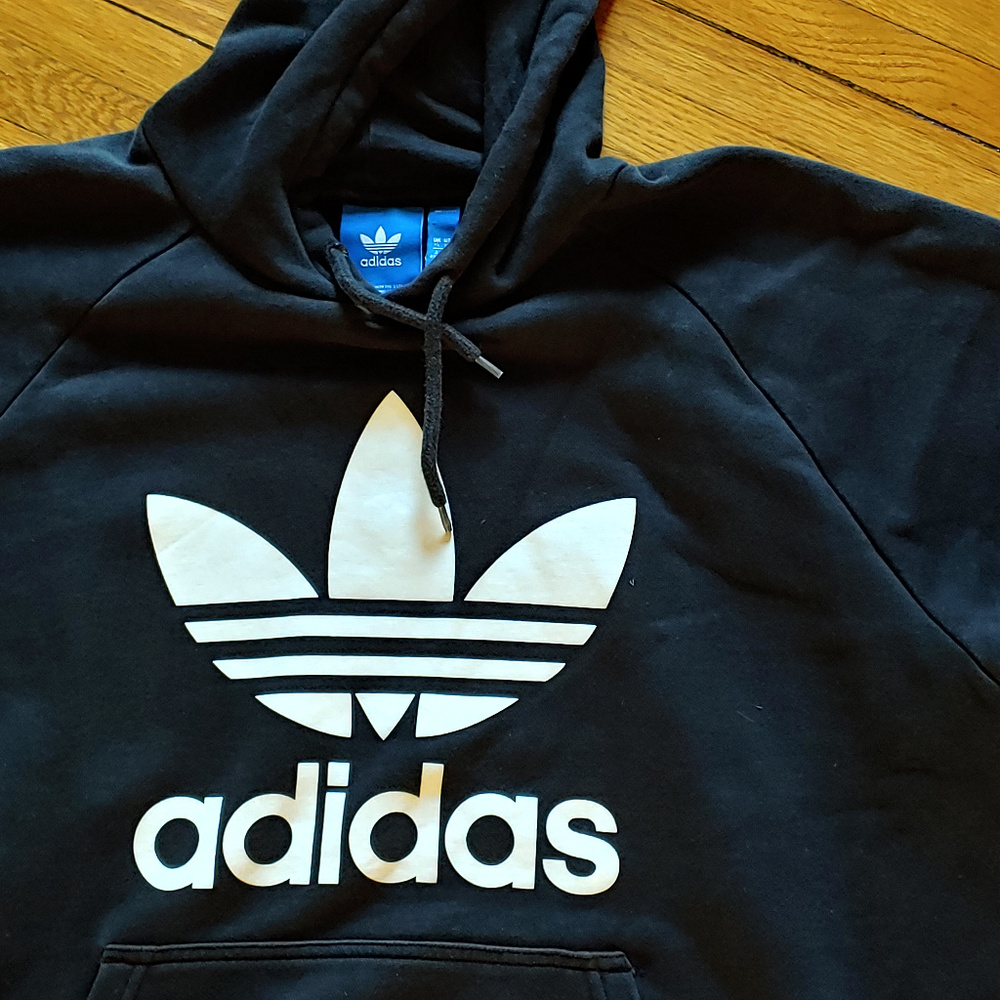 Black Adidas Hoodie Sweatshirt (Large)